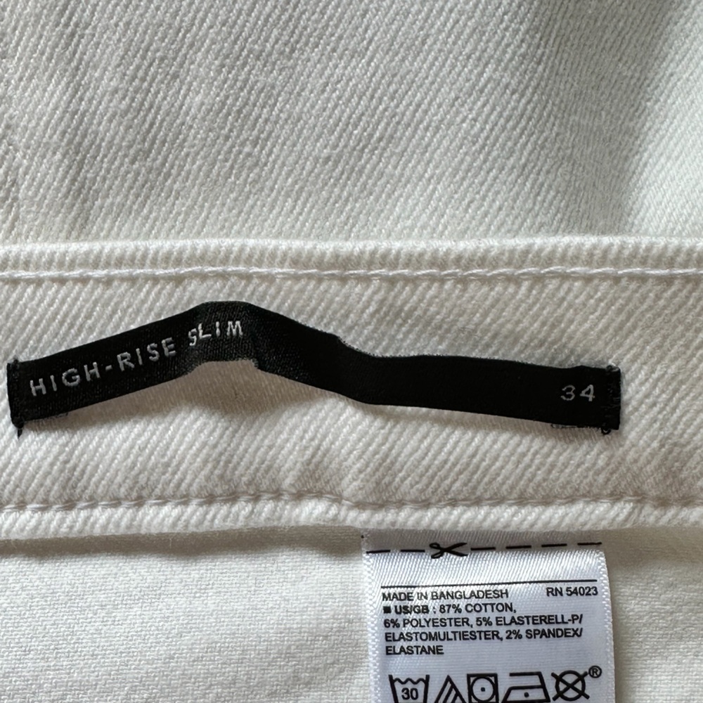 Banana Republic Button Fly High Rise Skinny Ankle Jeans Sz 34 White Waist 18.5” - Picture 5 of 9